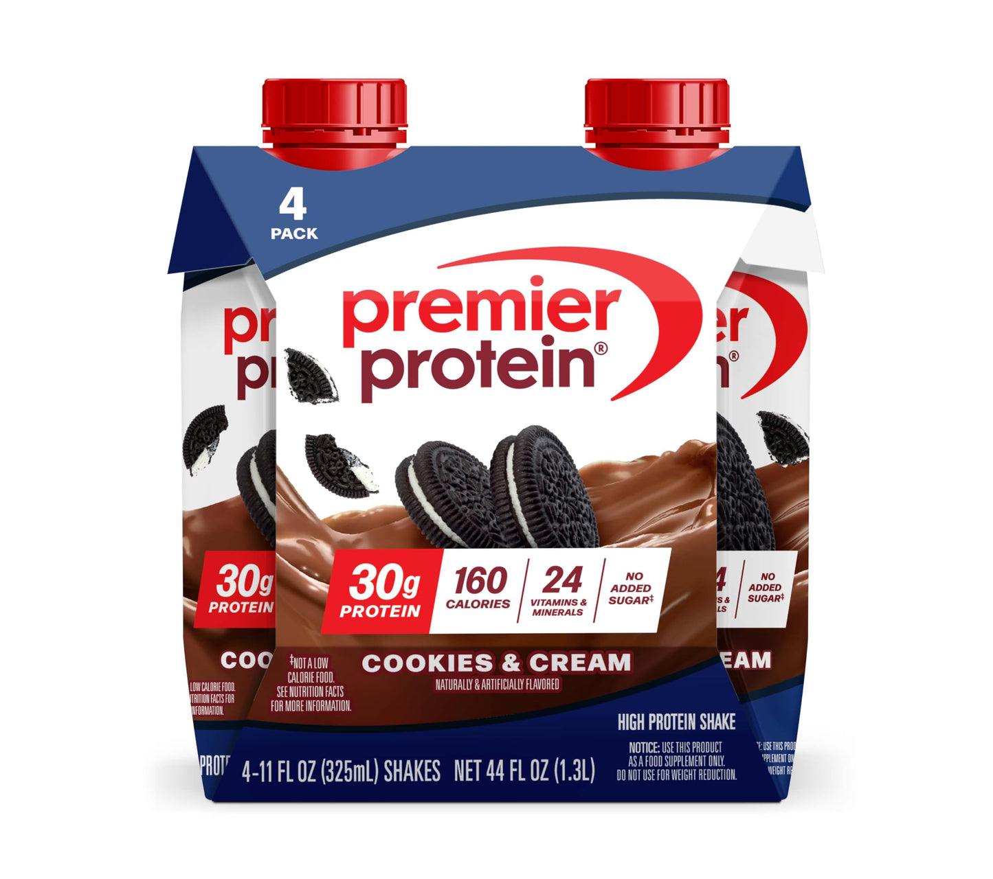 Premier Protein Shake, Chocolate, 30g Protein, No Added Sugar, 24 Vitamins & Minerals to Support Immune Health, 11 fl oz, 12 Pack