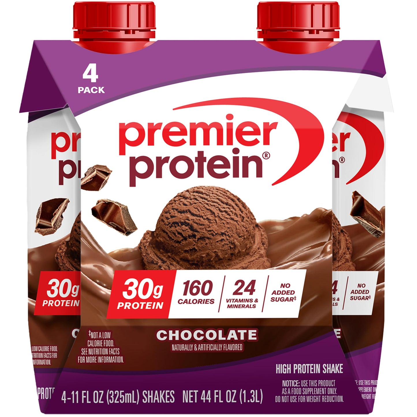 Premier Protein Shake, Chocolate, 30g Protein, No Added Sugar, 24 Vitamins & Minerals to Support Immune Health, 11 fl oz, 12 Pack