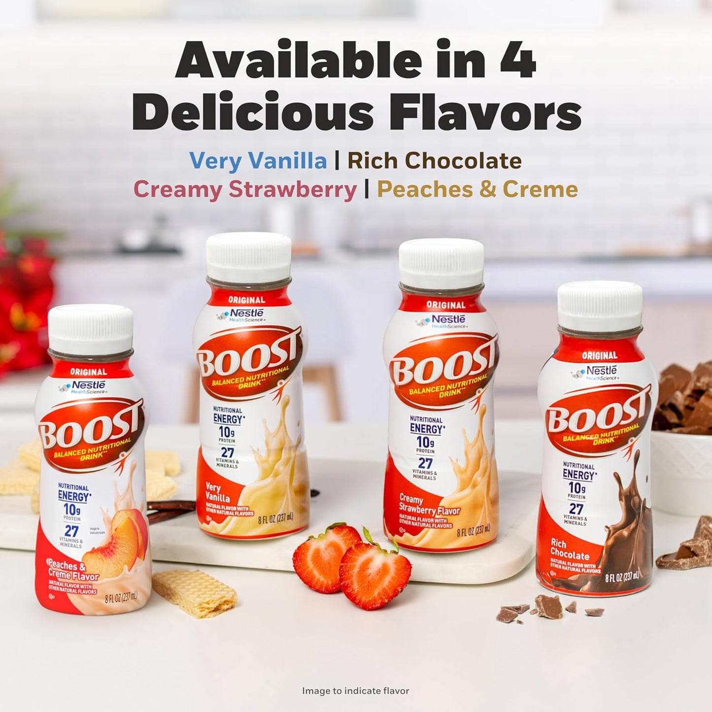 BOOST Original Ready to Drink Nutritional Drinks, Very Vanilla, 8 Fl Oz Bottles, Pack of 24