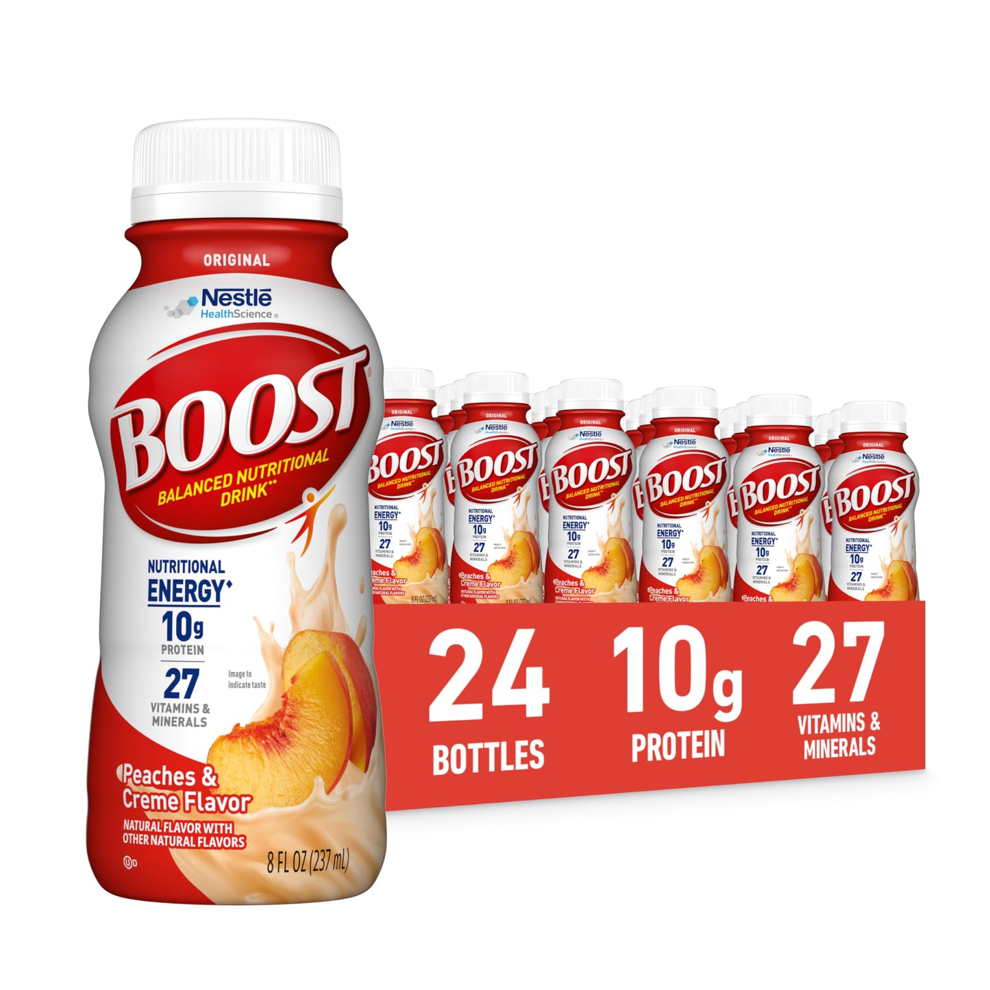 BOOST Original Ready to Drink Nutritional Drinks, Very Vanilla, 8 Fl Oz Bottles, Pack of 24