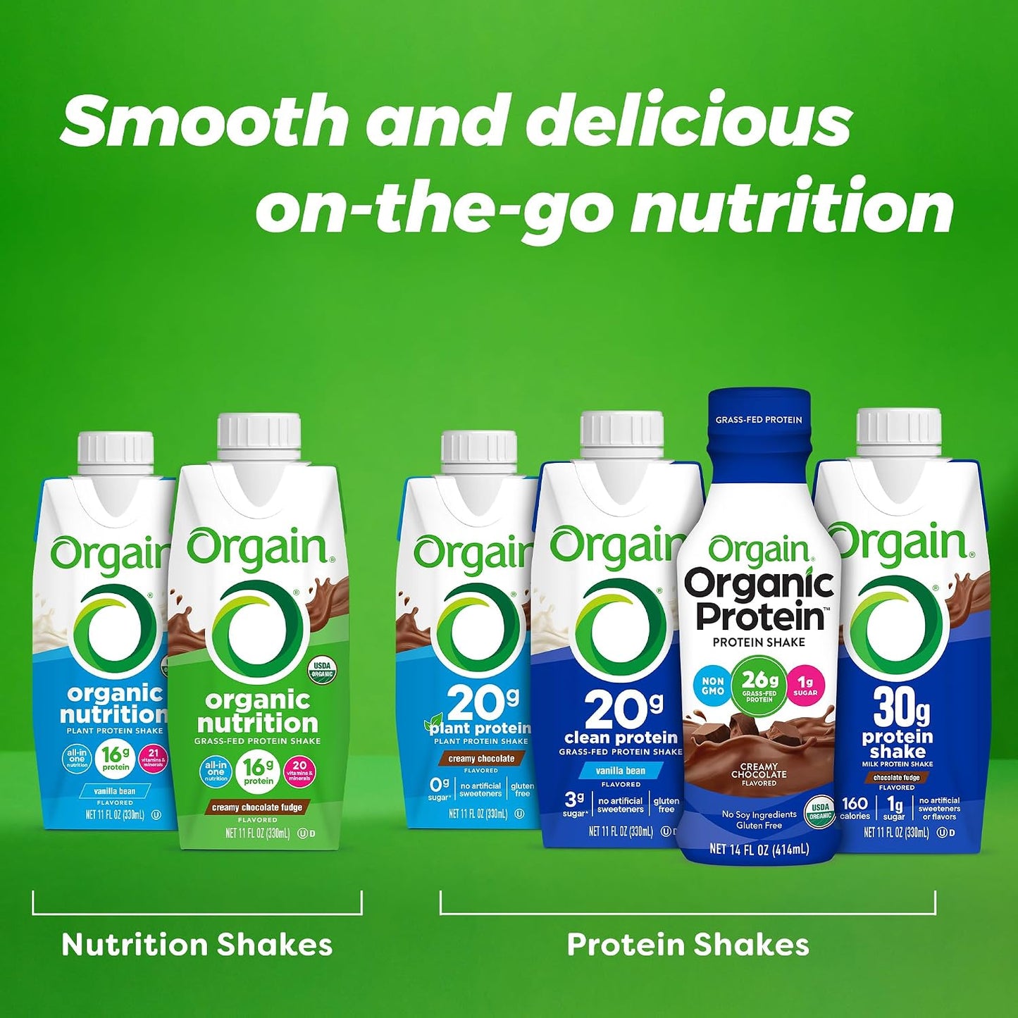 Orgain Organic 26g High Protein Whey Shake, Chocolate, 14 oz, 12pk