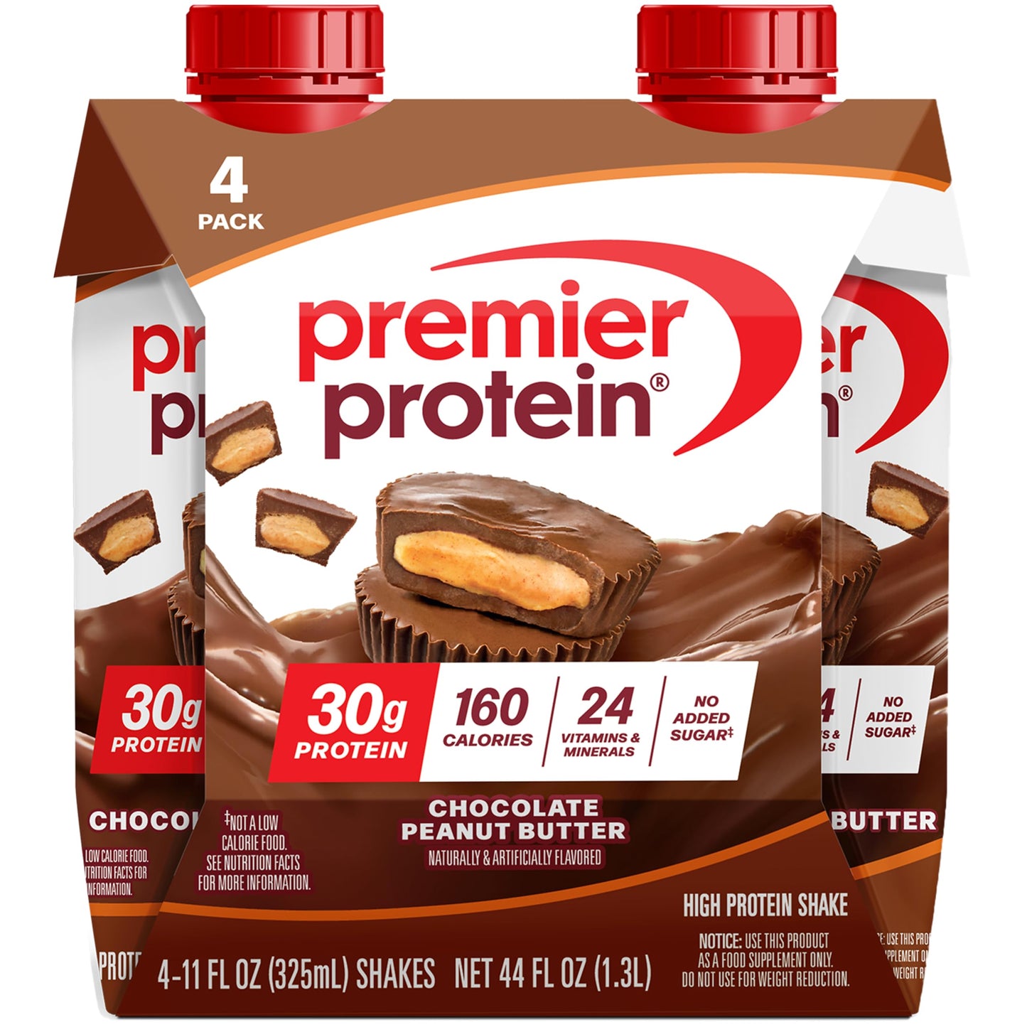 Premier Protein Shake, Chocolate, 30g Protein, No Added Sugar, 24 Vitamins & Minerals to Support Immune Health, 11 fl oz, 12 Pack